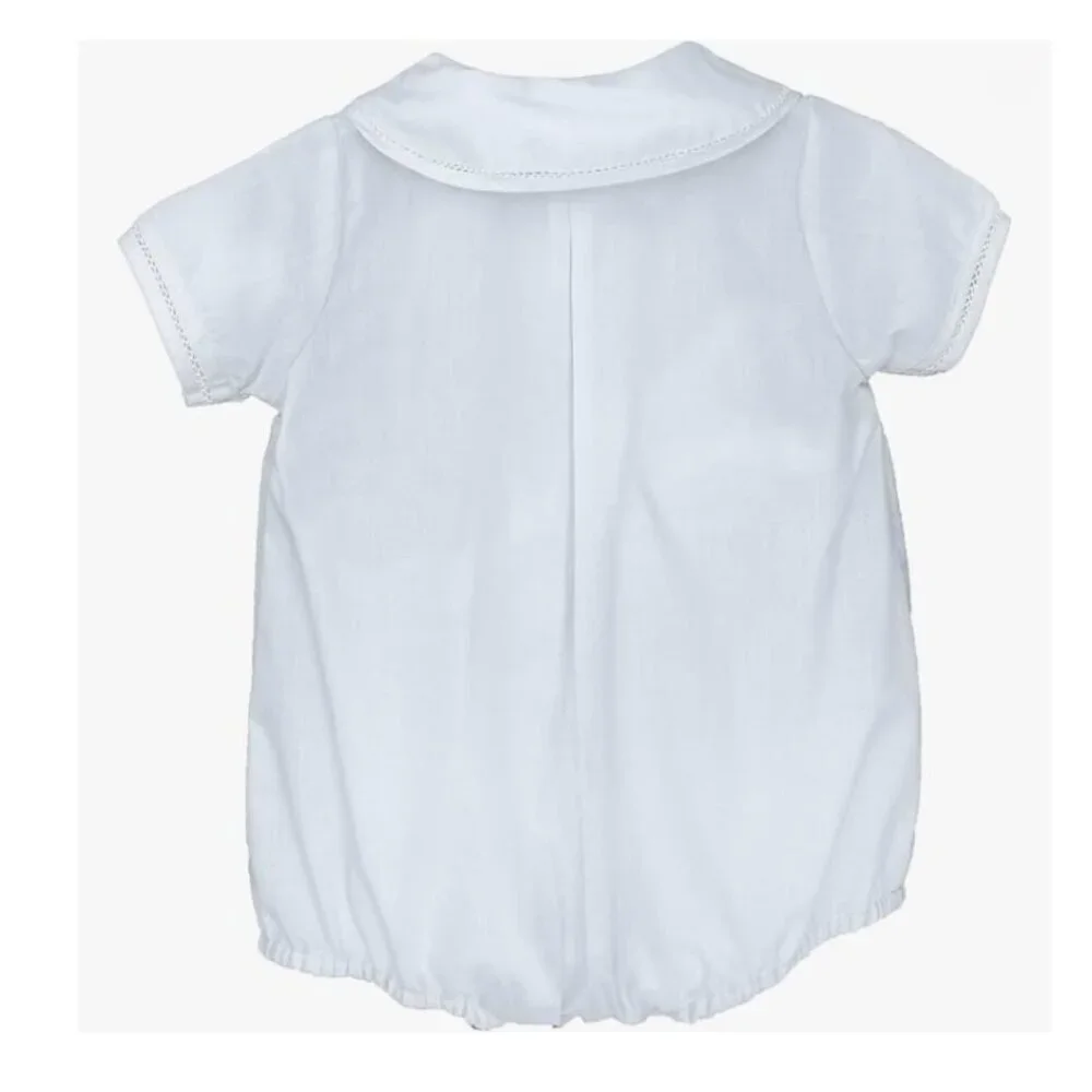 Baby Boys' Sailor Romper with Embroidered Anchors